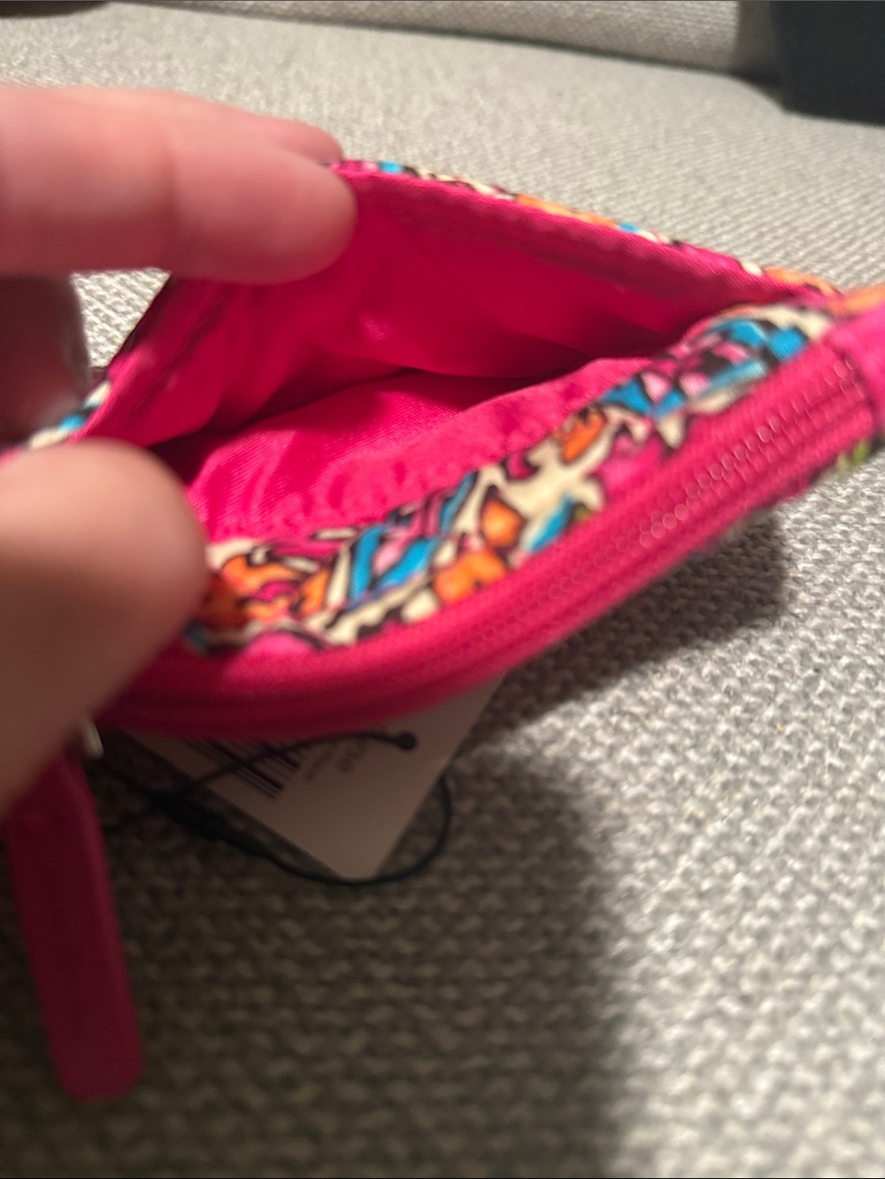 Vera Bradley Coin Purse Sunburst Floral Pink Quilted Zip - Picture 2 of 3
